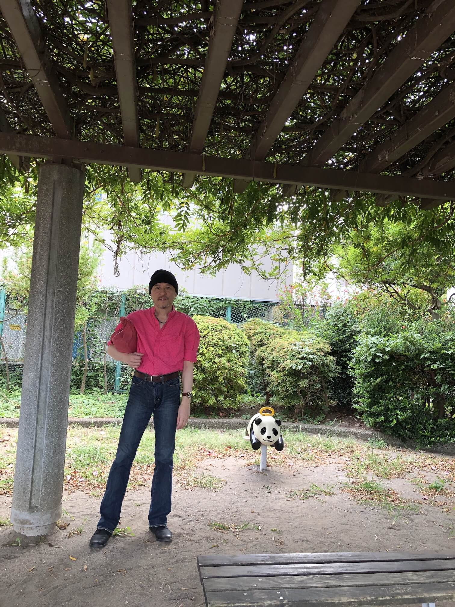 公園での杉本靖とパンダ第三号、突然の邂逅