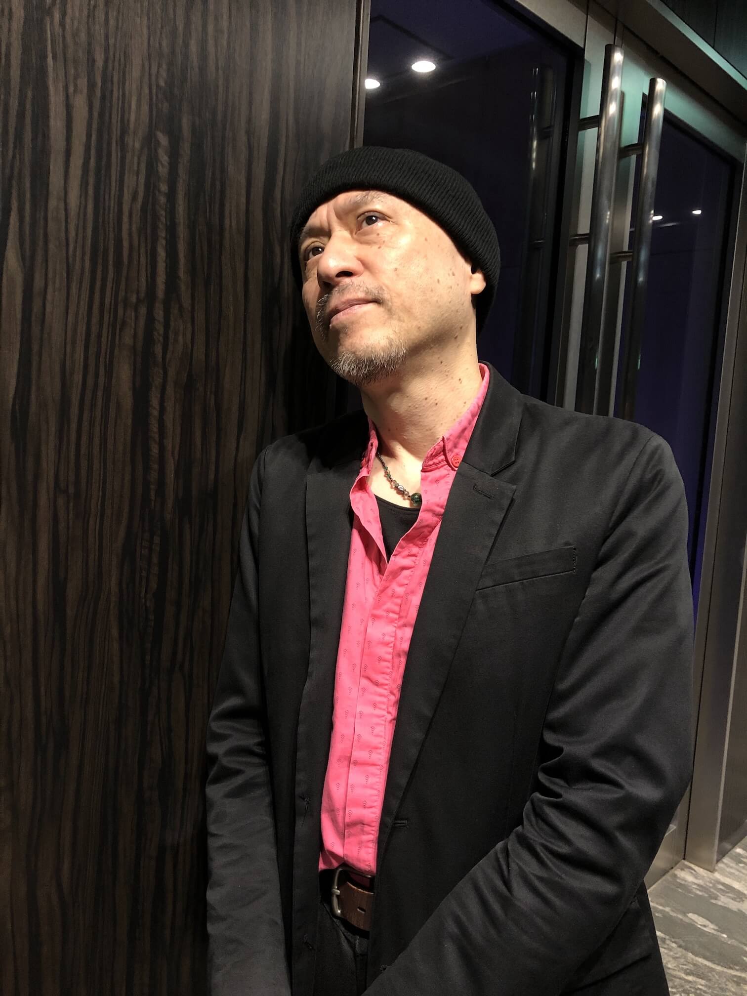 打ちあわせ後の杉本靖